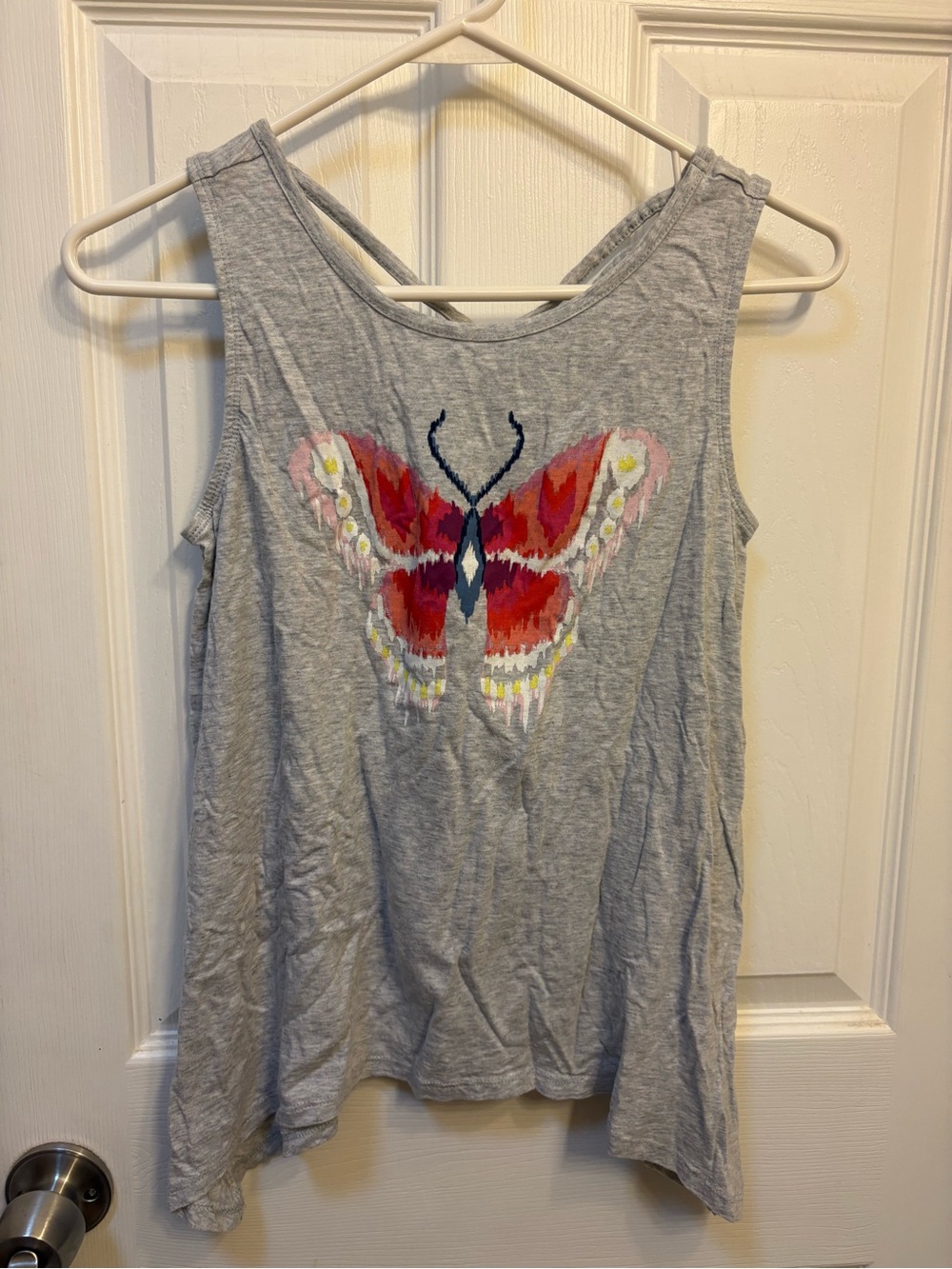 Gymboree Gray Tank Top with Red and Pink Butterfly